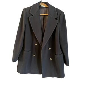 Vintage J.G. Hook Women’s Navy 100% Wool Overcoat Double Breasted Size XL (?)